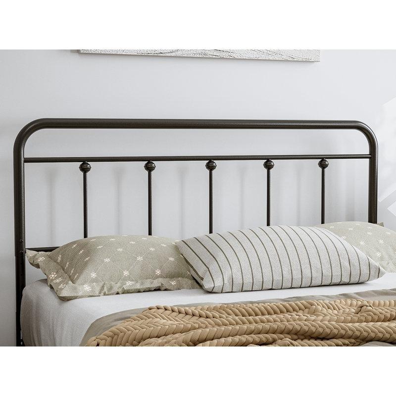 Siyah Metal Yüksekliği Ayarlanabilir Çıtalı Kır Evi Yatak Başlığı - 152 cm - 144633