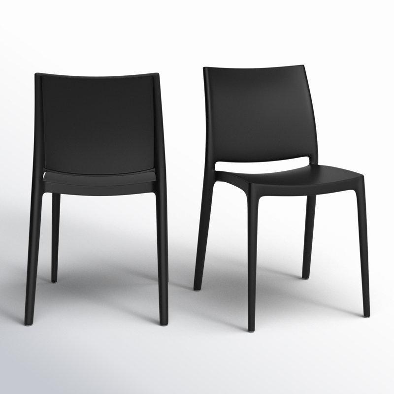 Siyah Plastik İstiflenebilir 2'li Set Sandalye - 146889