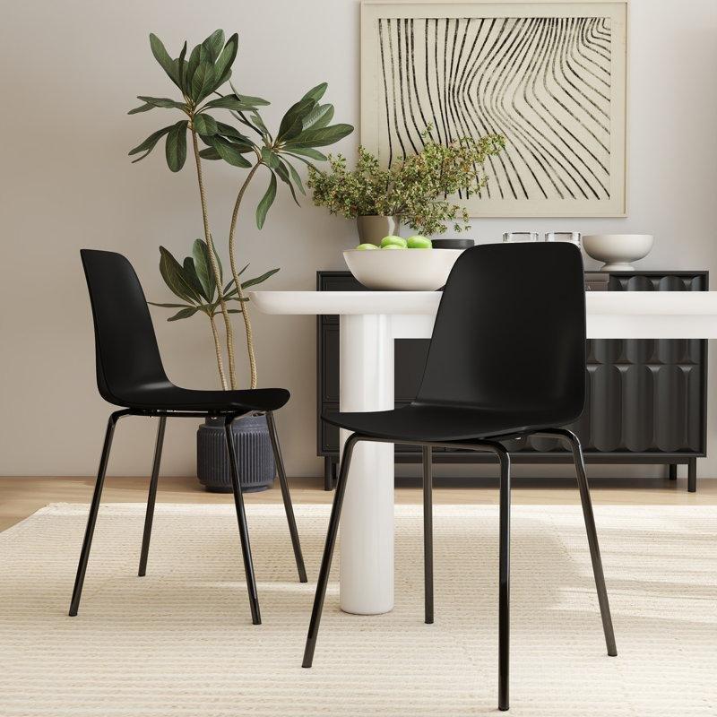 Siyah Plastik Metal Ayaklı 4lü Set Sandalye - 146451