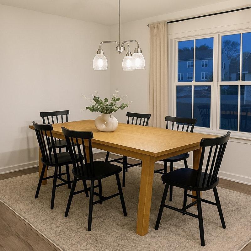 Siyah Windsor Sırtlı 6lı Set Ceviz Sandalye - 88 cm - 145647