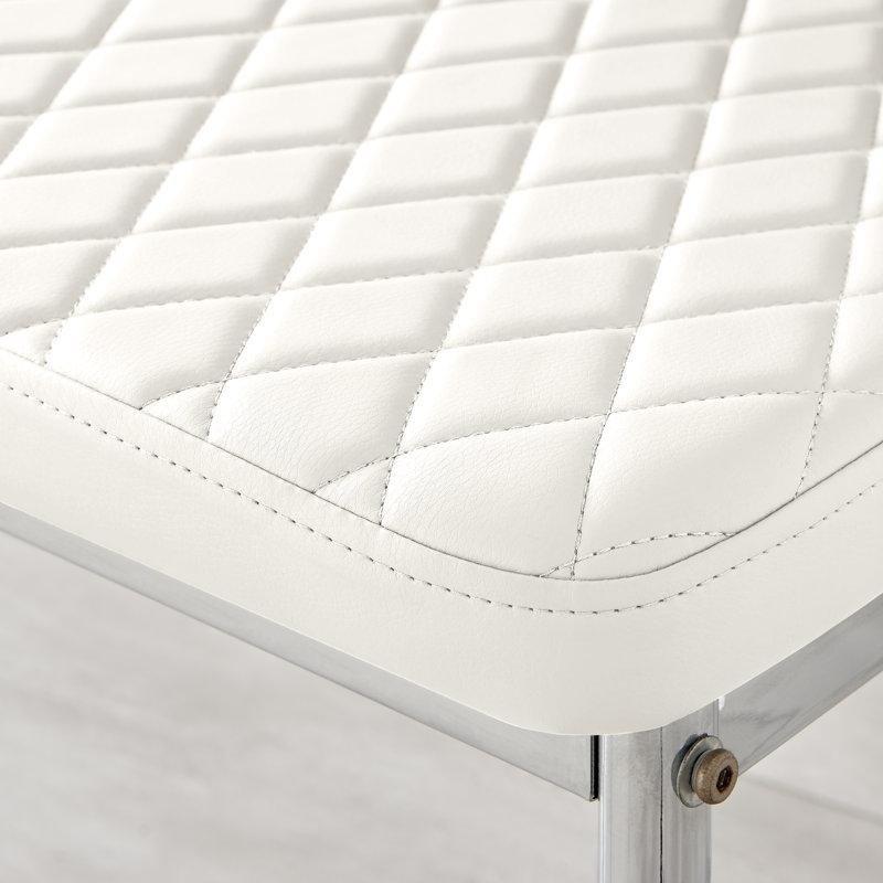 Suni Deri Baklava Dikişli Metal Ayaklı Gold Sandalye - 4lü Set - 146013