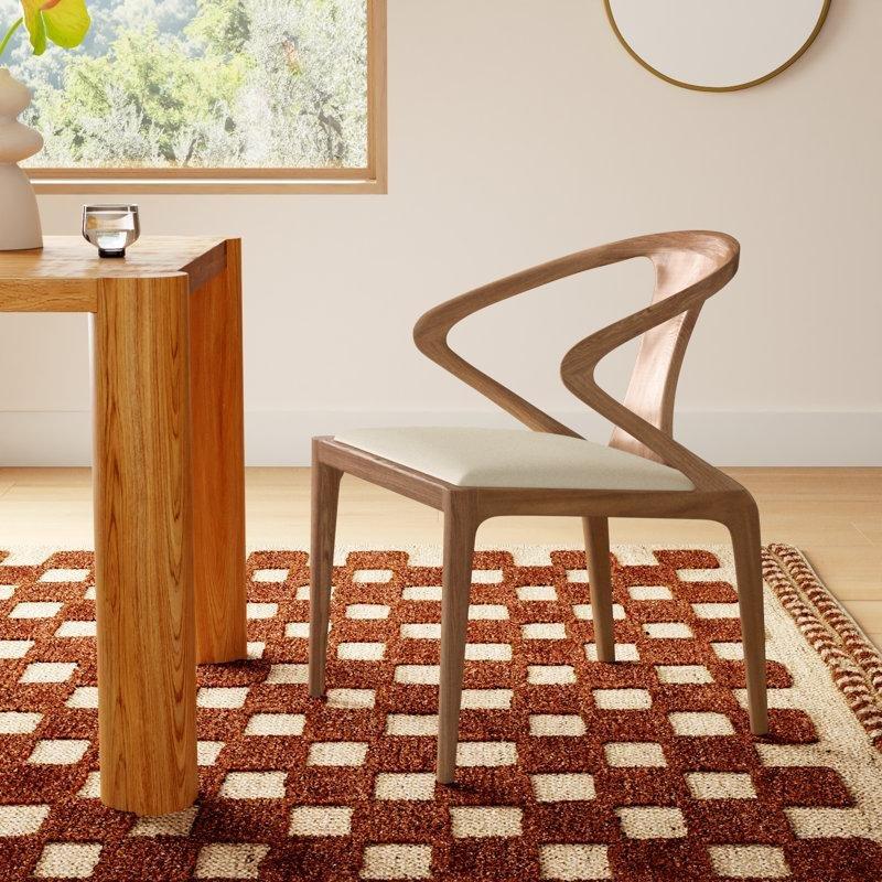 Suni Deri Döşemeli Masif Ahşap Kolçaklı Ceviz Sandalye - 145668