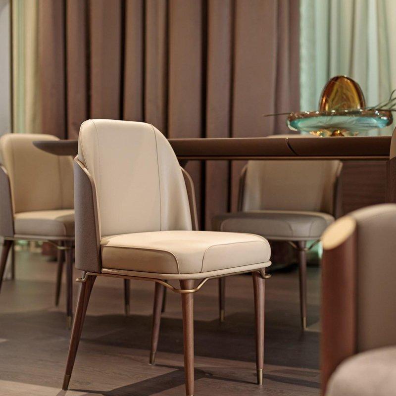 Taba Deri Döşemeli Tasarım Sandalye - 147276