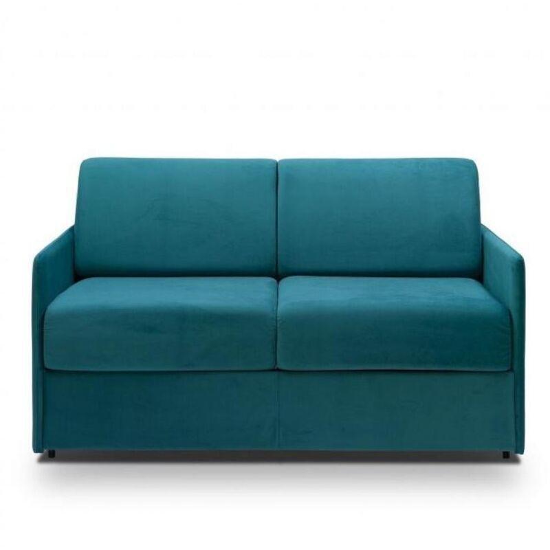 Tavus Kuşu Mavisi Kadife Leke Tutmaz Yataklı 3 Kişilik Koltuk - 170 cm - 152913