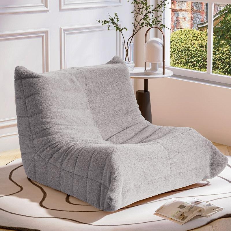 Teddy Kumaş Ergonomik Tırtıl Tasarım Puf Koltuk - 98 cm - 157519