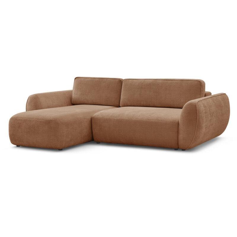 Turuncu Dokulu Kumaş Yataklı Sandıklı Köşe Koltuk - 250x108 cm - 151958