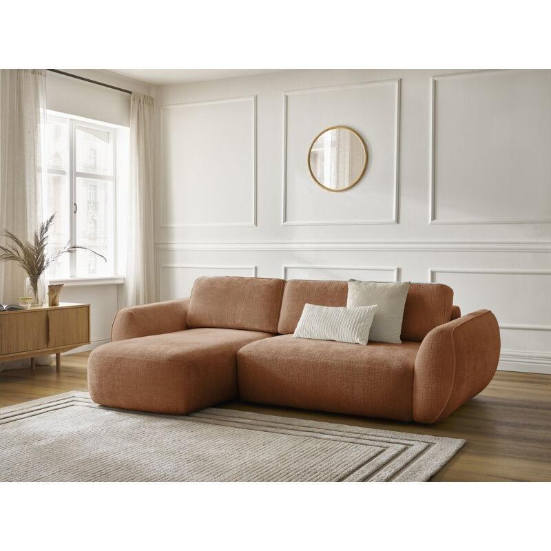 Turuncu Dokulu Kumaş Yataklı Sandıklı Köşe Koltuk - 250x108 cm - 151958