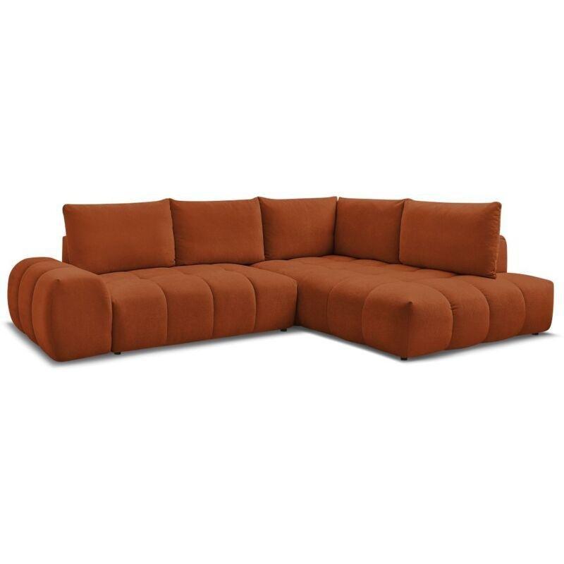 Turuncu Dokulu Kumaş Yataklı Sandıklı Sağ Köşe Koltuk Takımı - 320x212 cm - 153018