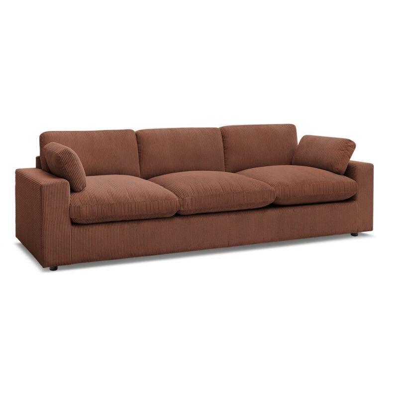 Turuncu Fitilli Kadife 4 Kişilik Koltuk - 280 cm - 153554