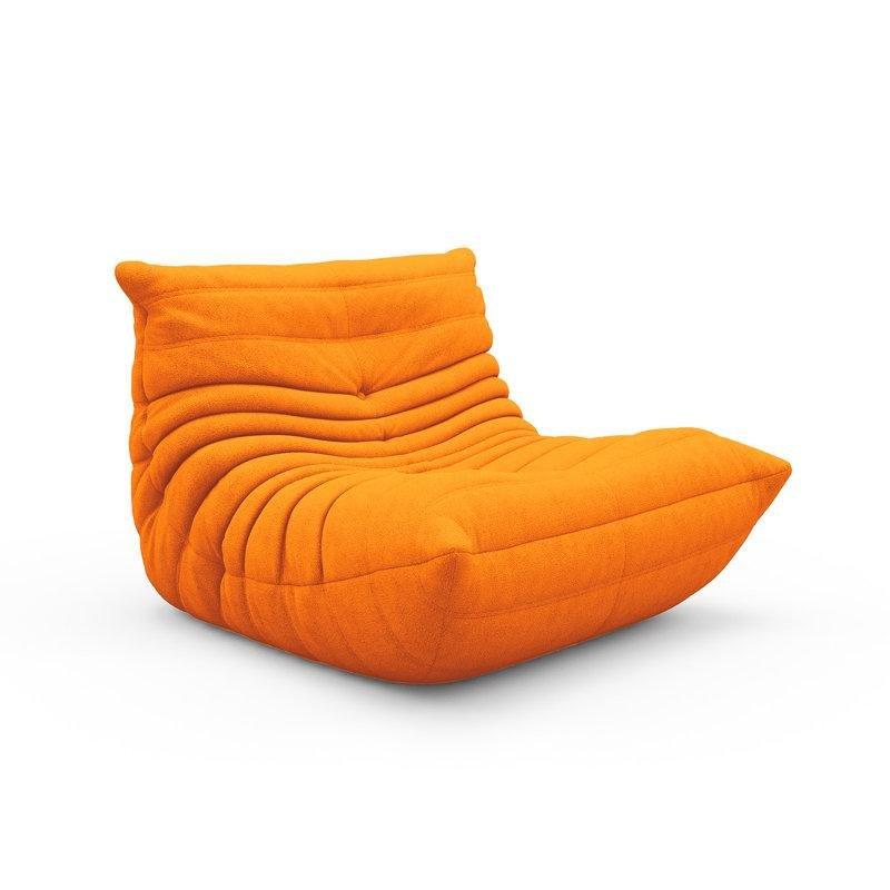 Turuncu Teddy Kumaş Sırt Destekli Puf Koltuk - 92x100 cm - 157558