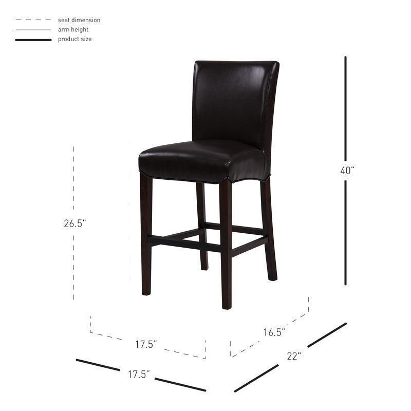 Venge Suni Deri Döşemeli Ahşap Bar Sandalyesi - 68 cm - 147942