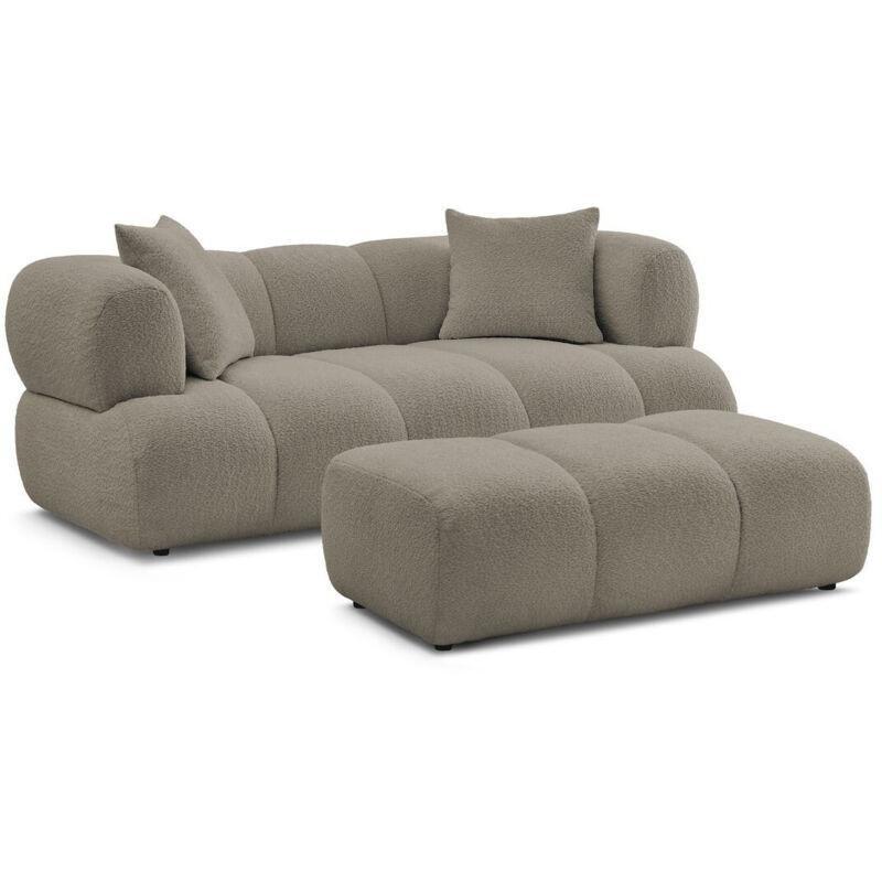 Vizon Rengi Buklet Kumaş Kapitoneli 2 Kişilik Koltuk - 210 cm - 152096