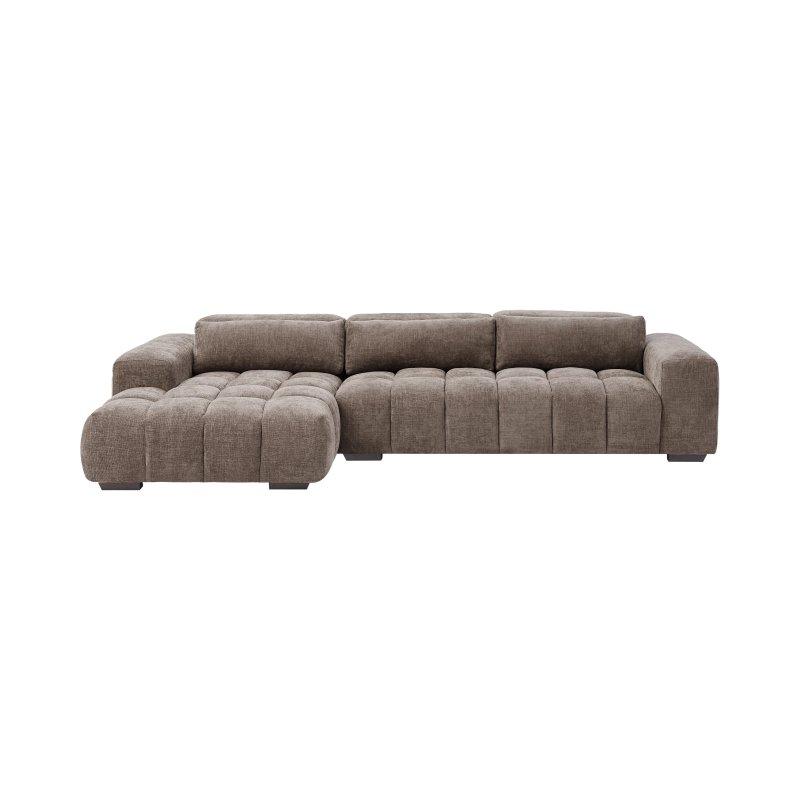Vizon Rengi Dokulu Kumaş Ayarlanabilir Başlıklı Sol Köşe Koltuk - 312 cm - 156100