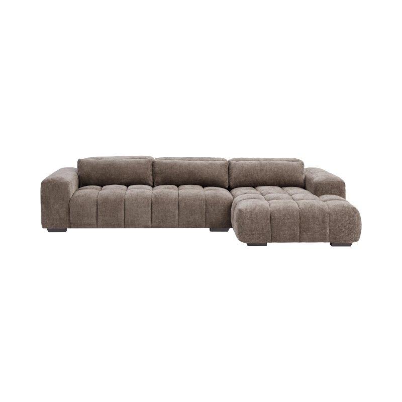 Vizon Rengi Dokulu Kumaş Kapitoneli Ayarlanabilir Başlıklı Sağ Köşe Koltuk - 312 cm - 156097