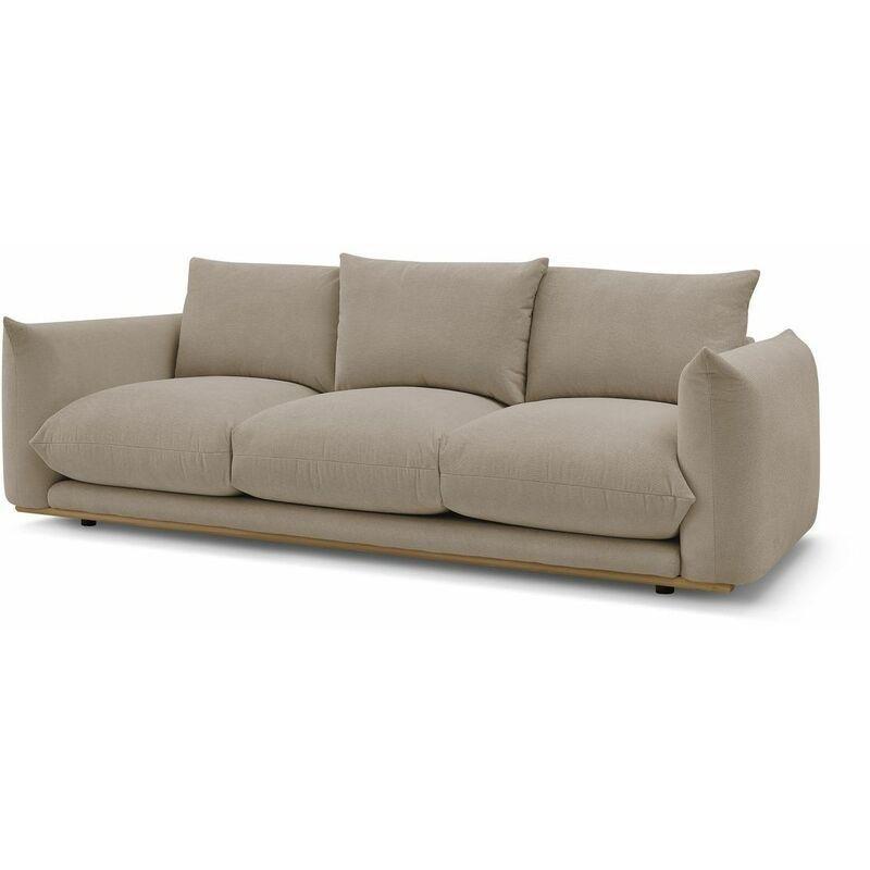 Vizon Rengi Kayın Ağacı İskeletli 3 Kişilik Ultra Konforlu Üçlü Koltuk - 265 cm - 153547