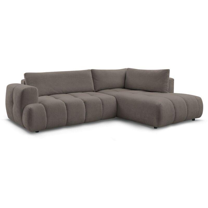 Vizon Rengi Polyester Kumaş Yataklı Sandıklı Sağ Köşe Koltuk Takımı - 282x204 cm - 153029