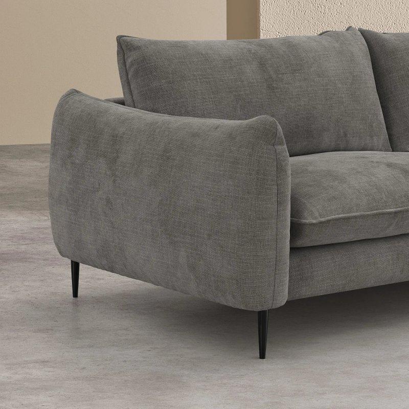 Vizon Rengi Şönil Kumaş Metal Ayaklı Sağ Köşe Koltuk - 353 cm - 154667
