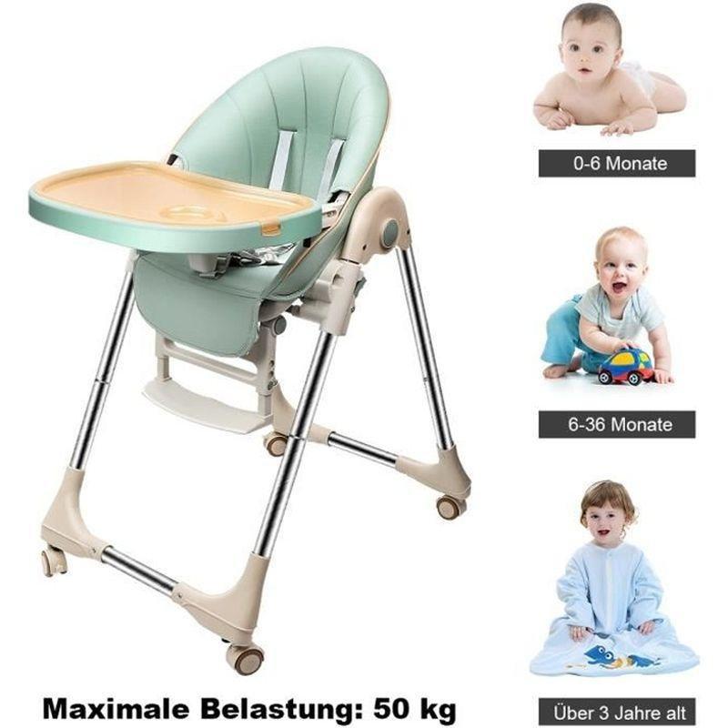 Yeşil Ayarlanabilir ve Katlanabilir Tepsili Mama Sandalyesi - 162583