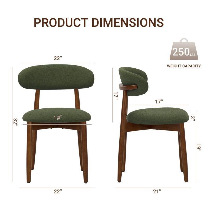 Yeşil Bukle Kumaş Döşemeli Masif Ahşap Sandalye 2li Set - 146478