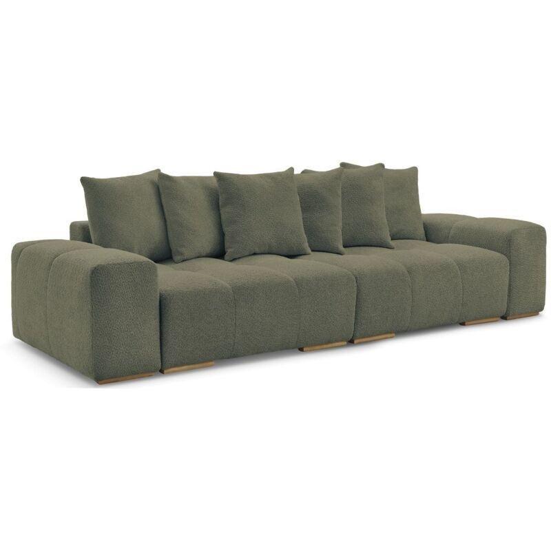 Yeşil Buklet Kumaş 3 Kişilik Sabit Koltuk - 310 cm - 152099