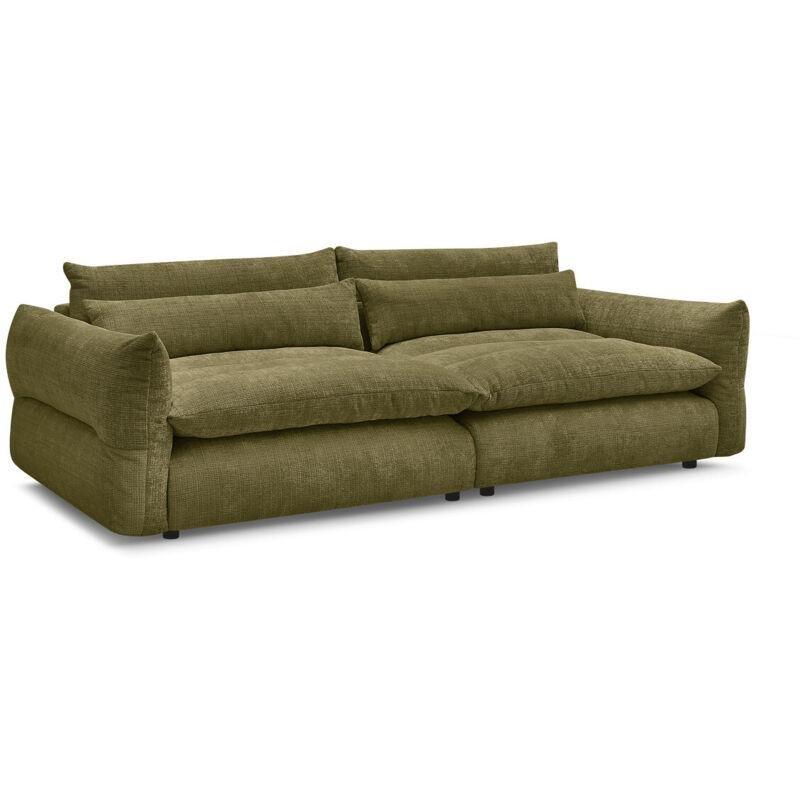 Yeşil Dokulu Kumaş 3 Kişilik Sabit Koltuk - 276x140 cm - 152146