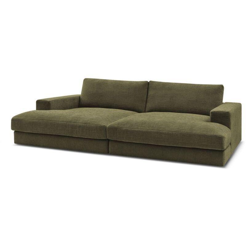 Yeşil Dokulu Kumaş Derin Oturumlu 4 Kişilik Koltuk - 234x159 cm - 153605