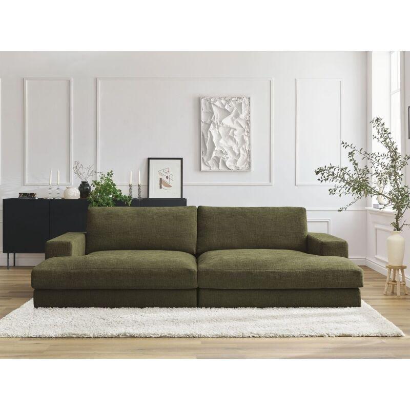 Yeşil Dokulu Kumaş Derin Oturumlu 4 Kişilik Koltuk - 234x159 cm - 153605