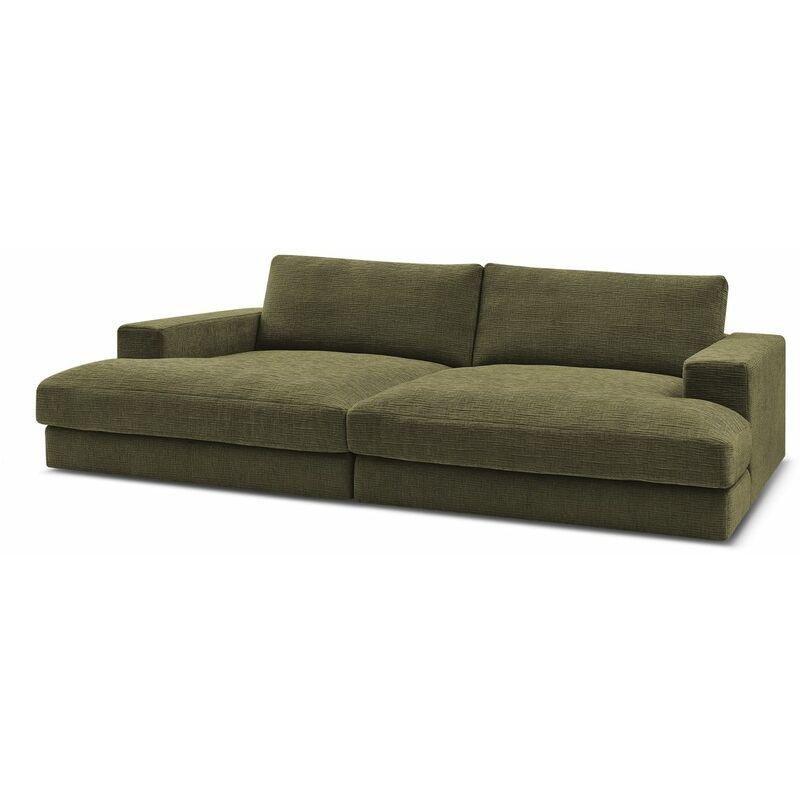 Yeşil Dokulu Kumaş Derin Oturumlu 4 Kişilik Koltuk - 274 cm - 153558