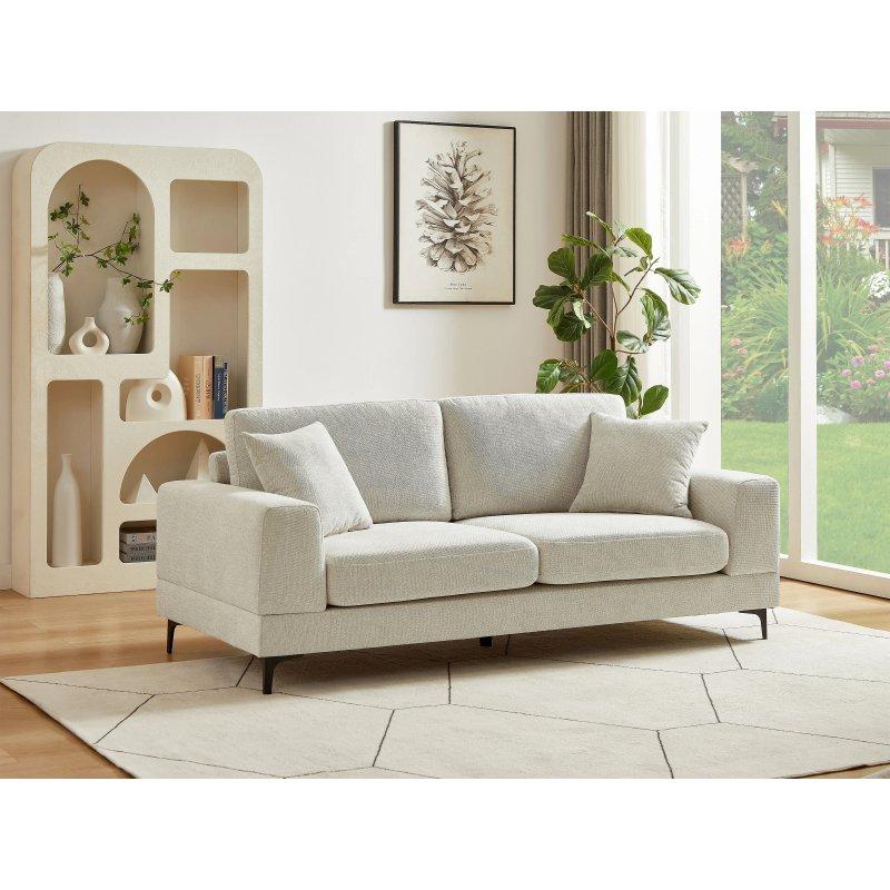 Yeşil Dokulu Kumaş Metal Ayaklı Çıkarılabilir Kılıflı İkili Koltuk - 198 cm - 156064