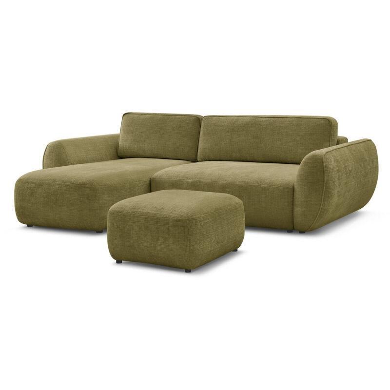 Yeşil Dokulu Kumaş Yataklı Sandıklı Sol Köşe Koltuk - 258x160 cm - 151961