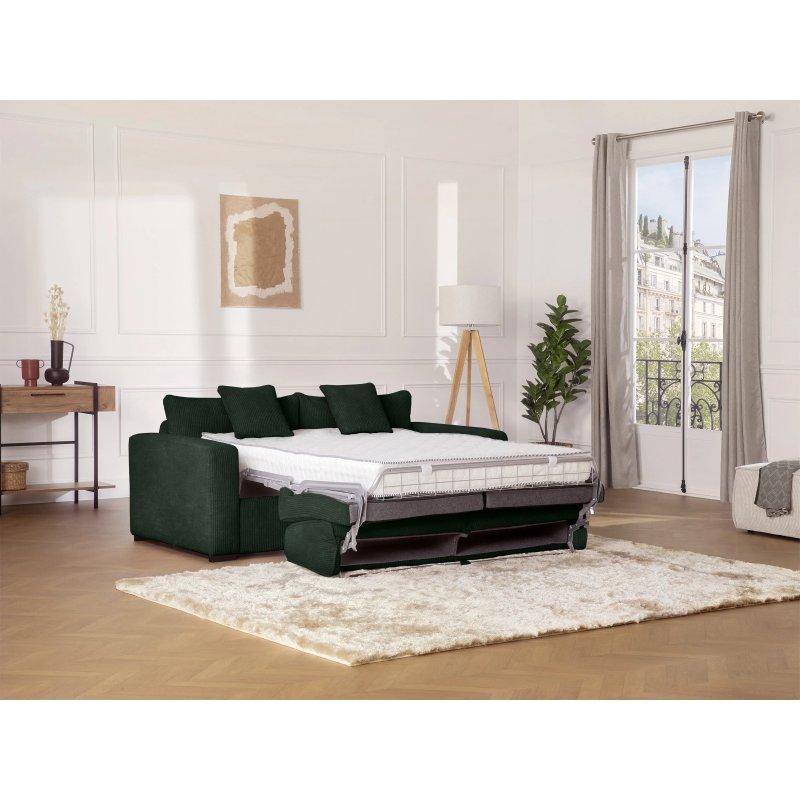 Yeşil Fitilli Kadife 160 cm Yataklı 4 Kişilik Koltuk - 155431