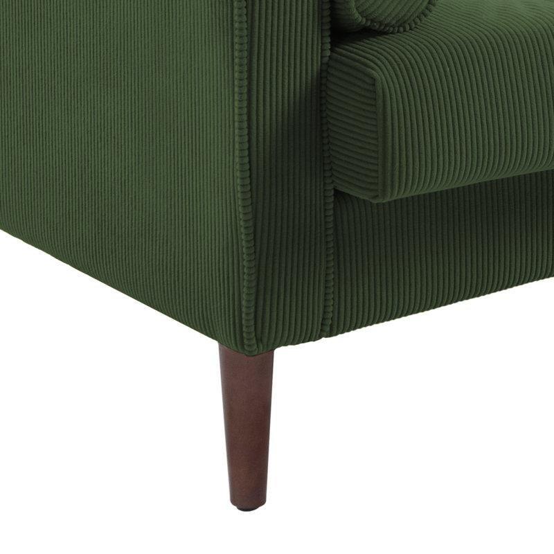 Yeşil Fitilli Kadife Kapitoneli 2'li Set Berjer Koltuk - 156625