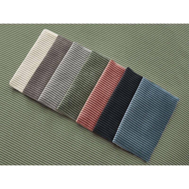 Yeşil Fitilli Kadife Kumaş Puflu Yataklı Sandıklı Yönü Değiştirilebilir Köşe Koltuk - 282x151 cm - 153003