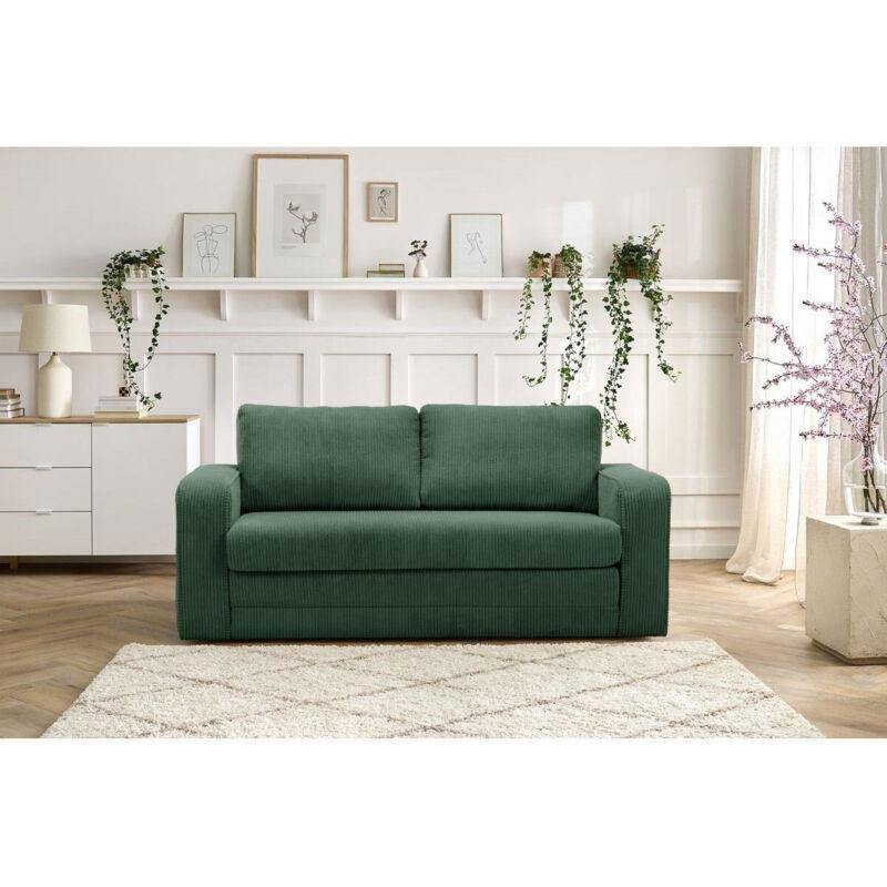 Yeşil Fitilli Kadife Yataklı 2 Kişilik Koltuk - 160x72x79 cm - 153467