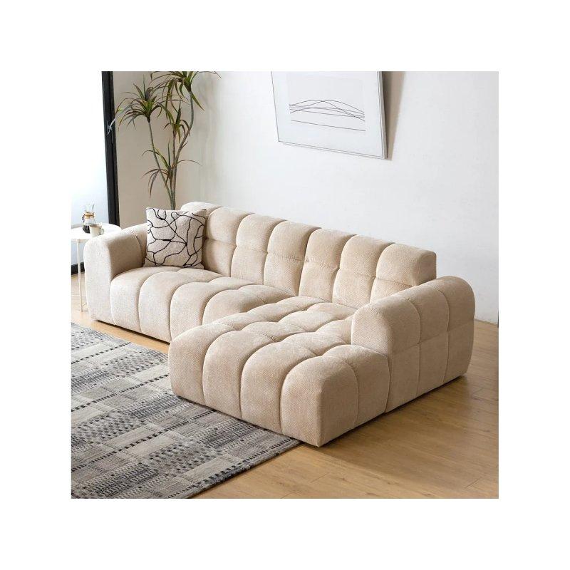 Yeşil Kadife Bulut Tasarım 3 Kişilik Köşe Koltuk - 262x145 cm - 155641