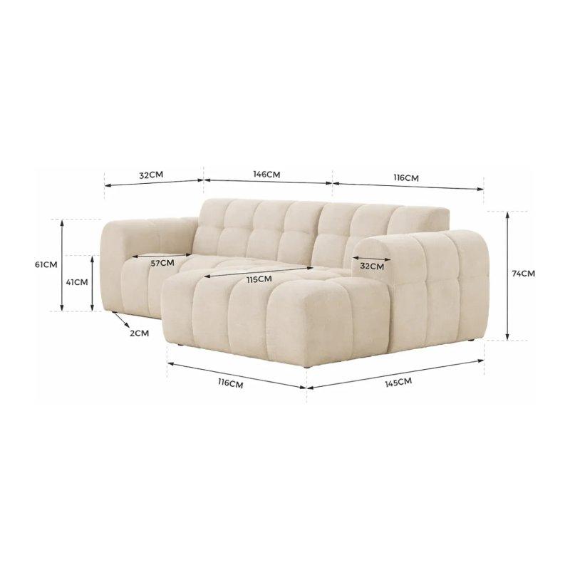 Yeşil Kadife Bulut Tasarım 3 Kişilik Köşe Koltuk - 262x145 cm - 155641