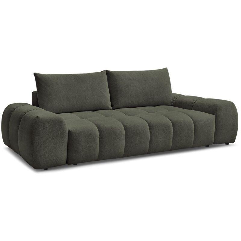 Yeşil Kırçıllı Kumaş 3 Kişilik Yataklı Sandıklı Koltuk - 278 cm - 153473