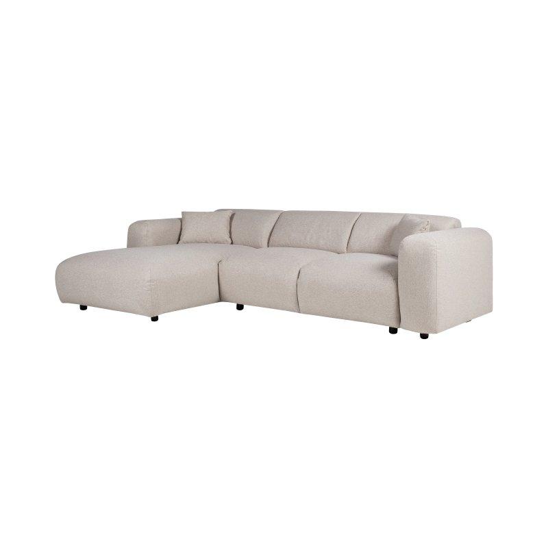 Yeşil Kırçıllı Kumaş Sol Uzanmalı Kırlentli Köşe Koltuk - 280x165 cm - 156040