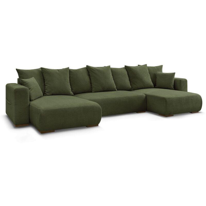 Yeşil Kırçıllı Kumaş Yataklı Sandıklı Panoramik Koltuk - 383 cm - 153900