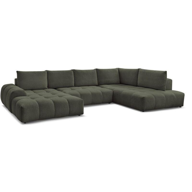 Yeşil Kırçıllı Kumaş Yataklı Sandıklı Sol Panoramik U Köşe Koltuk - 423x212 cm - 153883