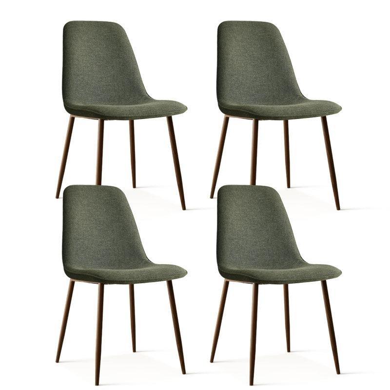 Yeşil Kumaş Döşemeli Metal Ayaklı 4lü Sandalye Seti - 146799