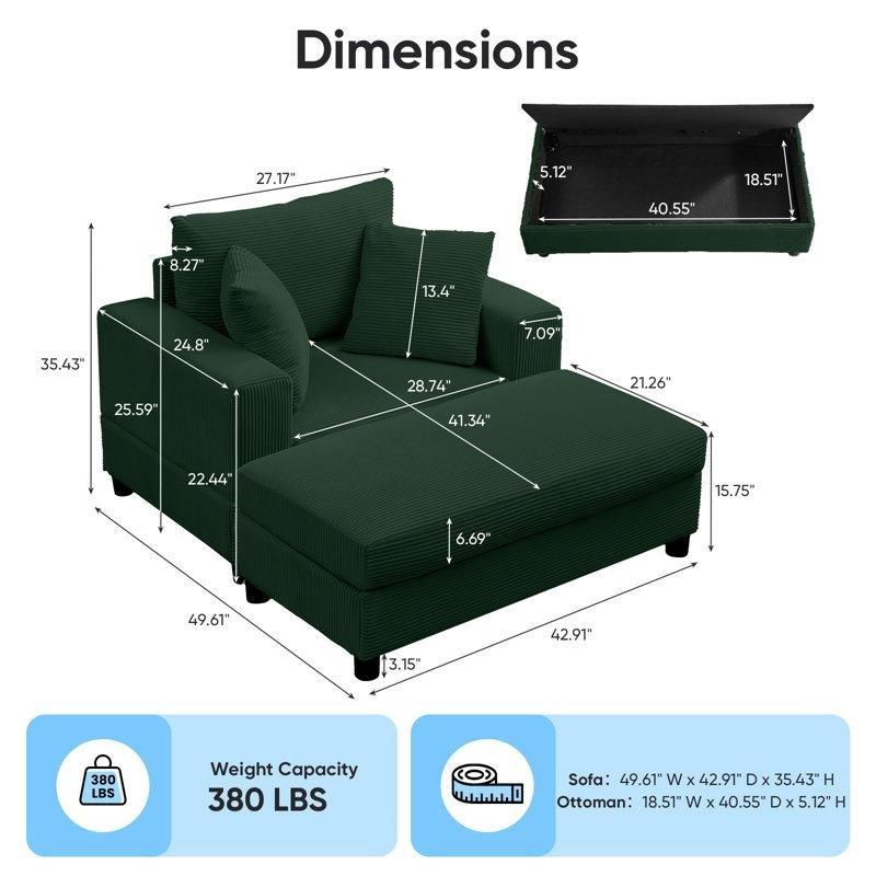Yeşil Masif Ahşap Sandıklı Geniş Koltuk - 110 cm - 156355