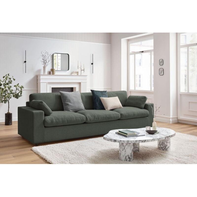 Yeşil Polyester Kumaş Ahşap İskeletli 4 Kişilik Sabit Koltuk - 280 cm - 152483