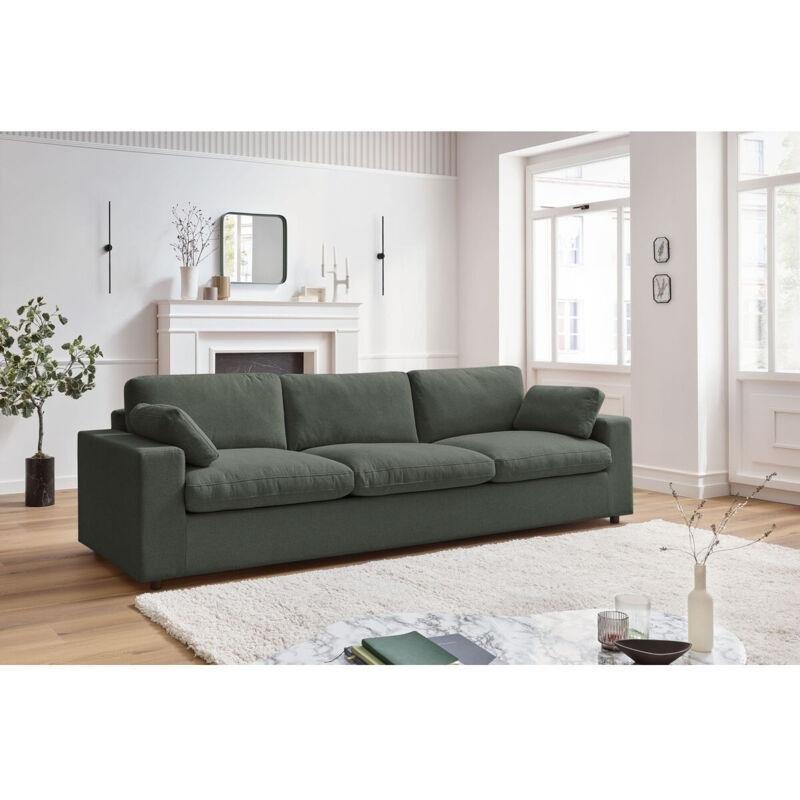 Yeşil Polyester Kumaş Ahşap İskeletli 4 Kişilik Sabit Koltuk - 280 cm - 152483