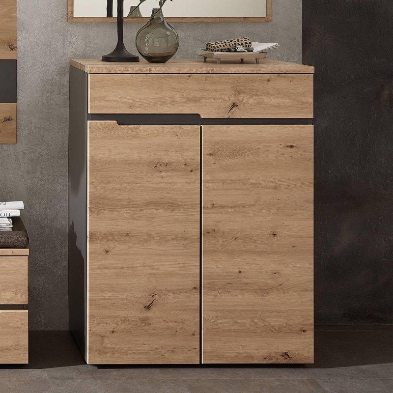 Zanaatkar Meşe Dekor ve Grafit Suntalam 4 Parçalı Aynalı Oturaklı Portmanto Vestiyer Seti - 225 cm - 158998