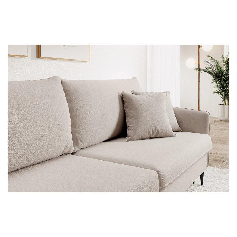 Zeytin Yeşili Su İtici Kadife Üç Kişilik Siyah Ayaklı Koltuk - 221 cm - 155206