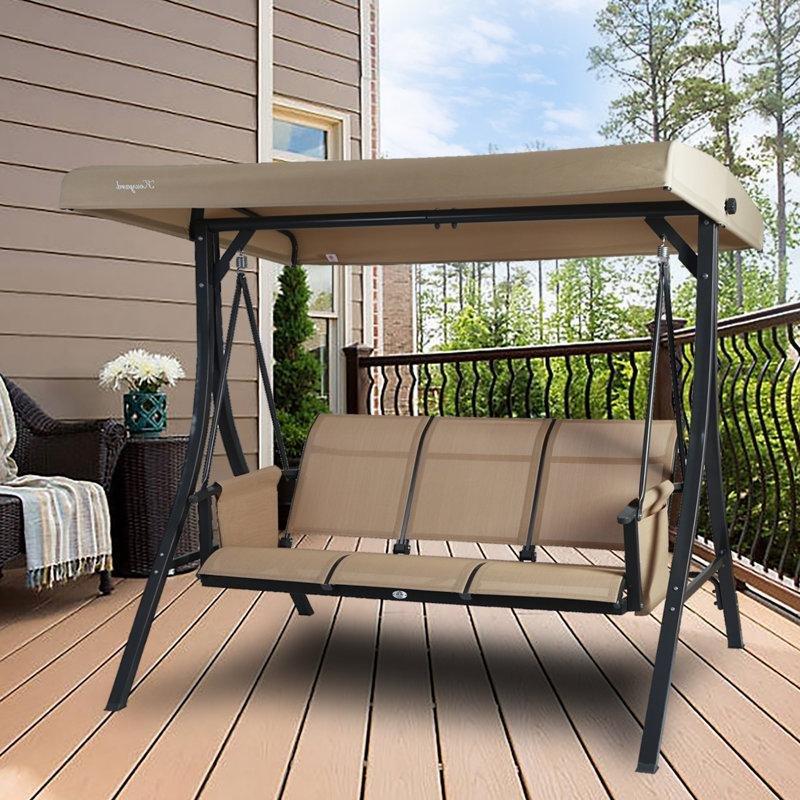 3 Kişilik Gölgelikli Metal Ayaklı Balkon Salıncağı - 174578