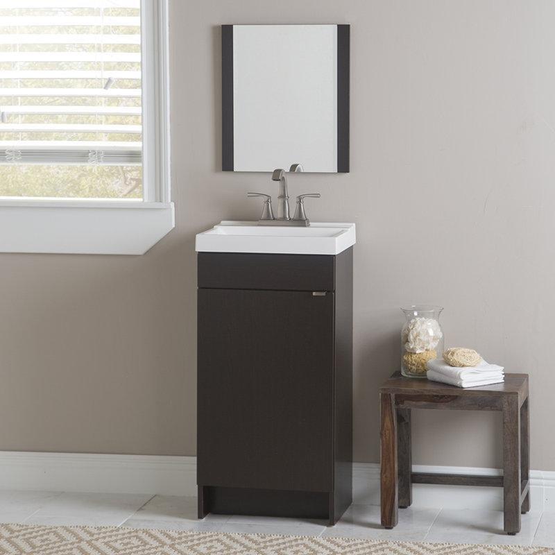 Abanoz Meşe Rengi Kültür Mermeri Tezgahlı Ayaklı Banyo Lavabo Dolabı - 42 cm - 201174