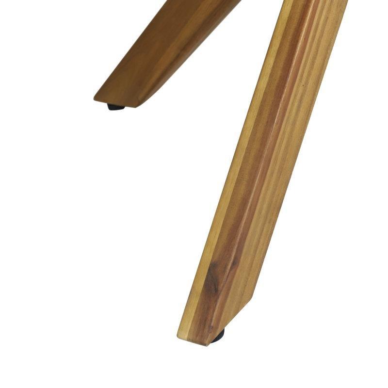 Açık Kahverengi Akasya Ahşap Yuvarlak Masa ve İstiflenebilir Rattan Sandalyeli 4 Kişilik Bahçe Masa Takımı - 213867