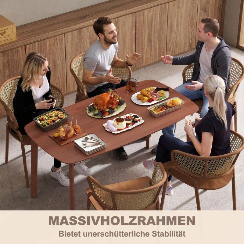 Açık Kahverengi Çam Ağacı Country Tarzı Bohem Yemek Masası - 150x80 cm - 235533